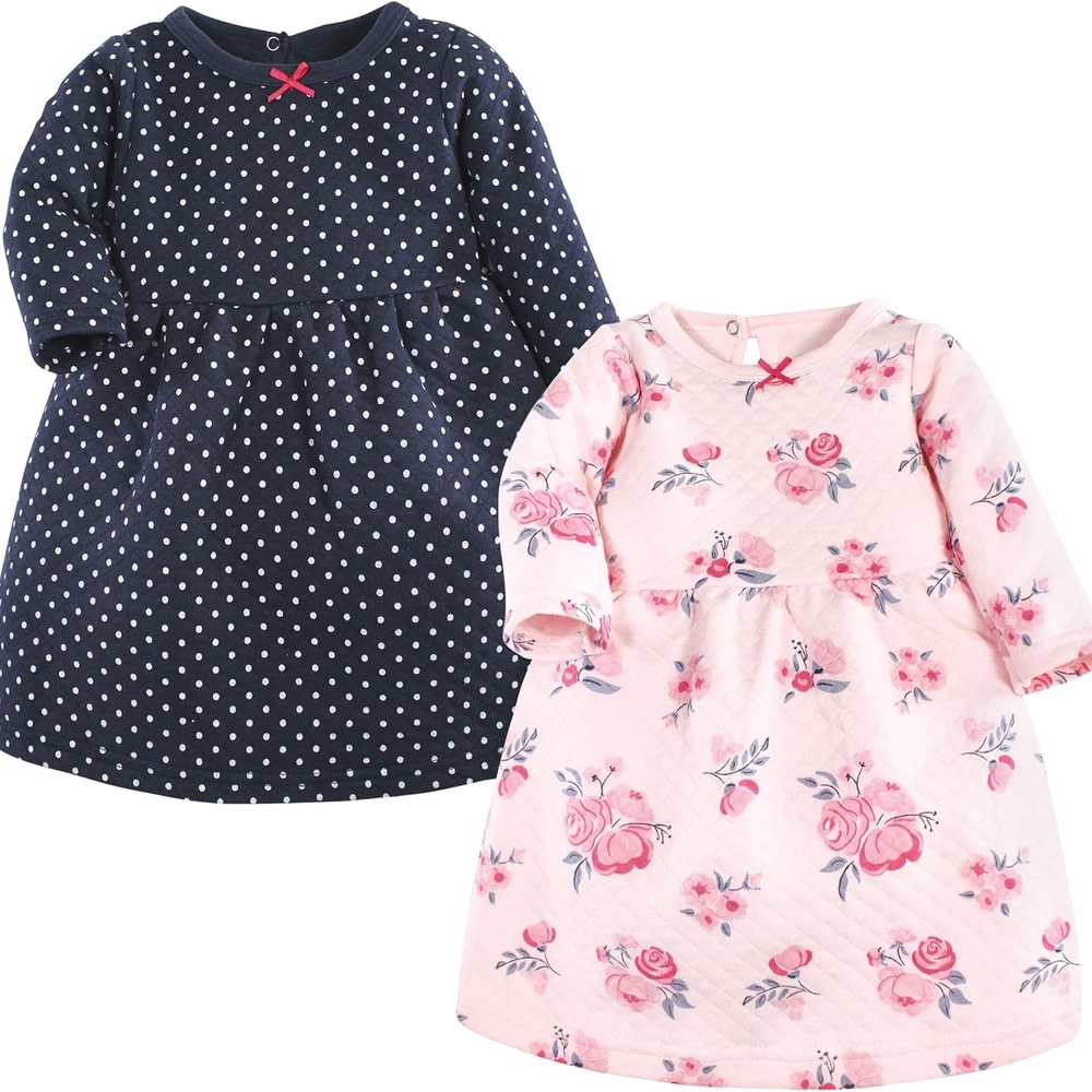 Two Polka Dot and Floral Girls 4T  Dresses